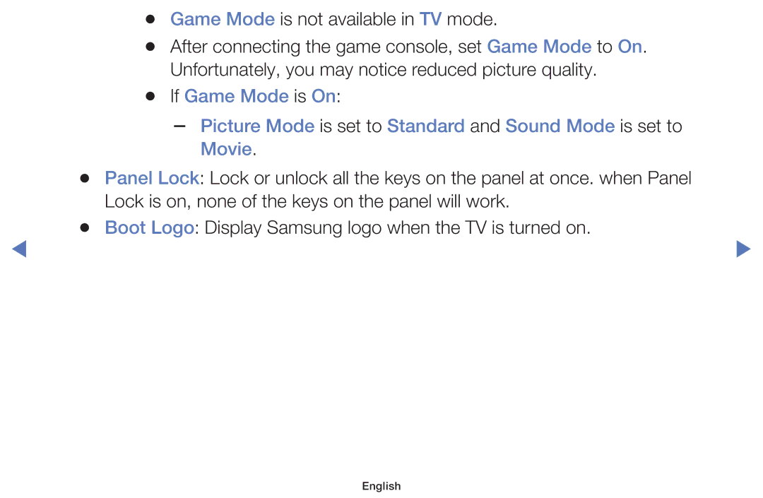 Samsung UE32H5040AWXXC, UE40H5000AWXXH, UE40H5070ASXZG, UE40H5003AWXZG Lock is on, none of the keys on the panel will work 