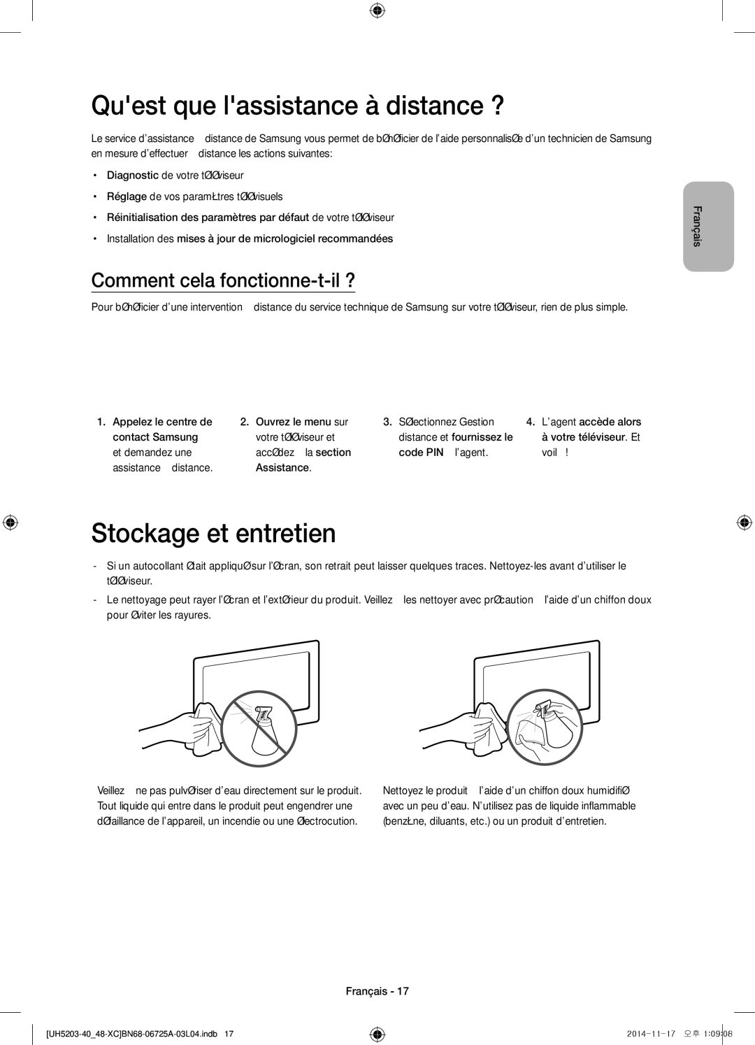 Samsung UE48H5203AWXXC manual Quest que lassistance à distance ?, Stockage et entretien, Comment cela fonctionne-t-il ? 