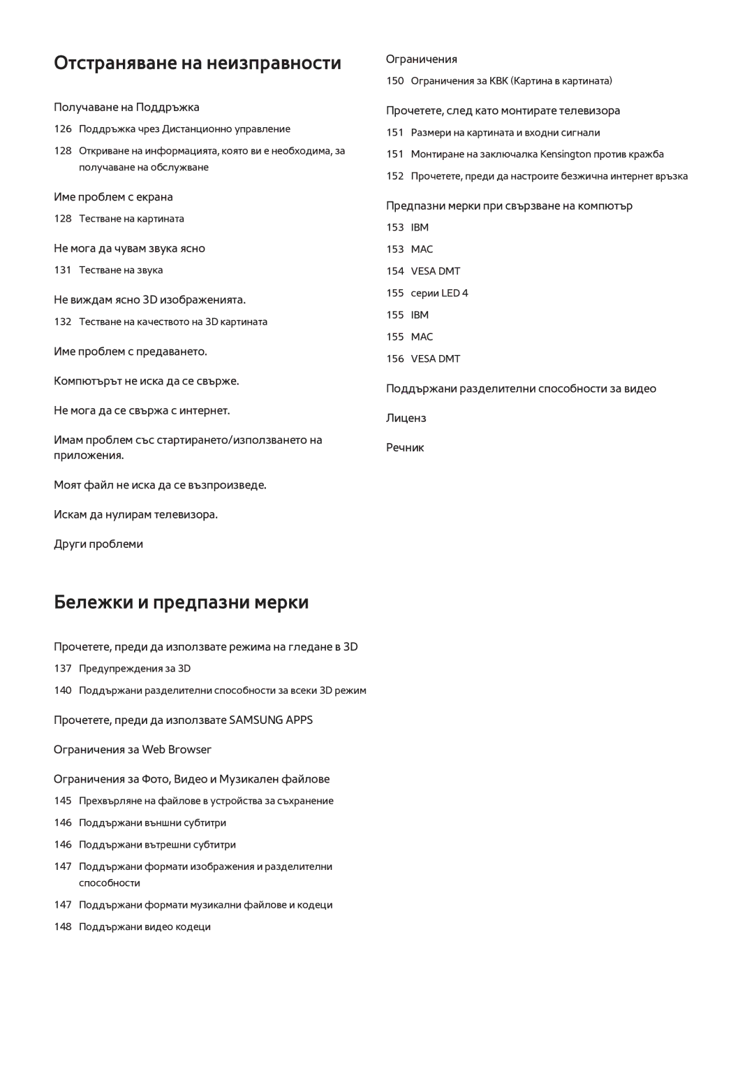 Samsung UE48H5003AWXXH, UE40H6203AWXXH, UE32H5303AWXXH manual Отстраняване на неизправности 