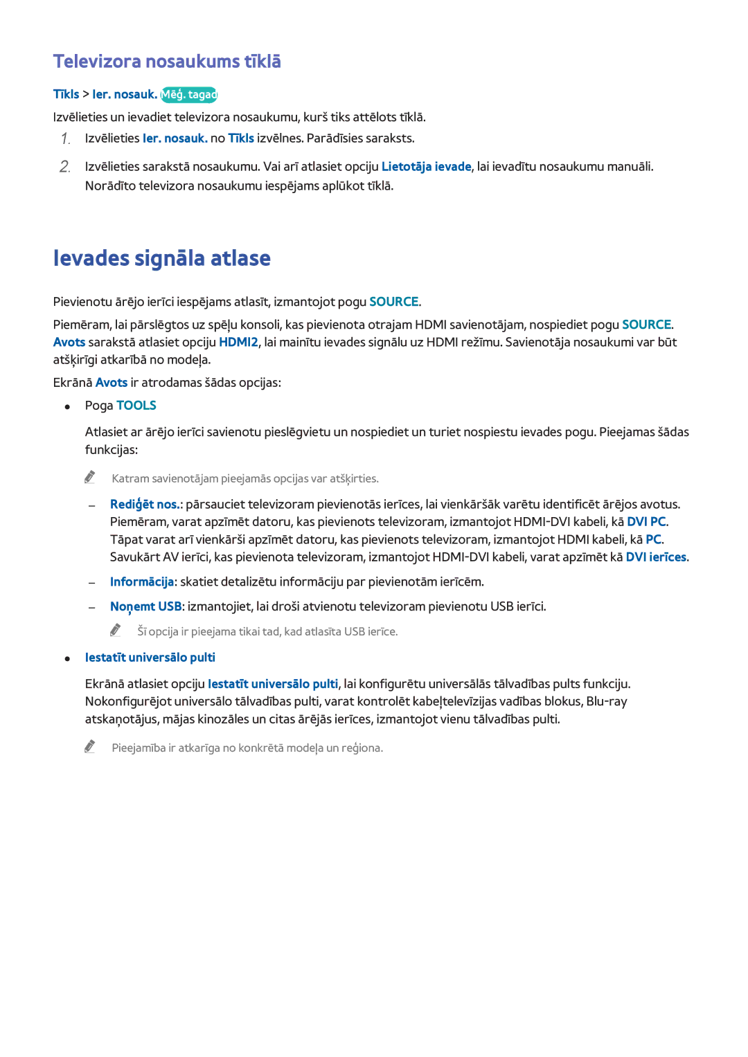 Samsung UE46H6203AWXXH, UE40H6203AWXXH Ievades signāla atlase, Televizora nosaukums tīklā, Tīkls Ier. nosauk. Mēģ. tagad 