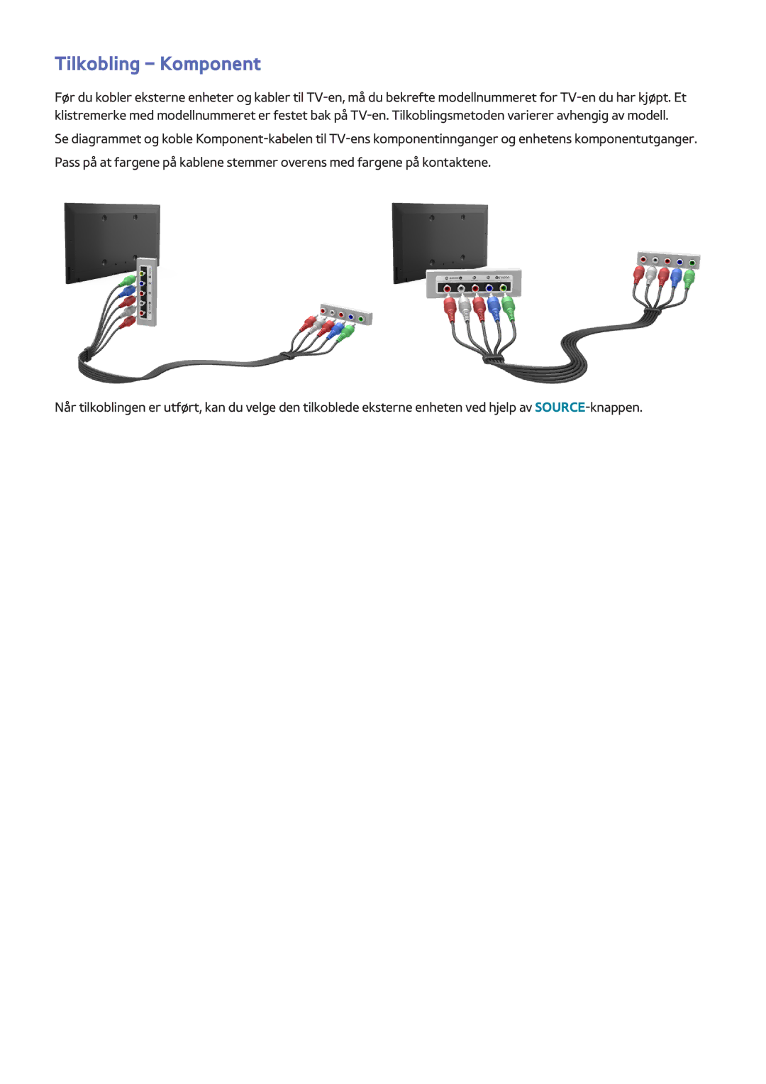 Samsung UE48H6705STXXE, UE40H6505STXXE, UE32H6275SUXXE, UE50H6275SUXXE, UE48H6675STXXE, UE40H6475SUXXE Tilkobling Komponent 