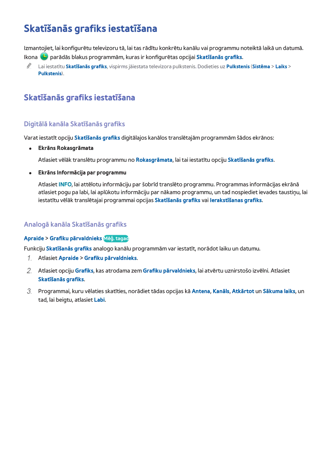 Samsung UE40H6690SVXZG manual Skatīšanās grafiks iestatīšana, Digitālā kanāla Skatīšanās grafiks 