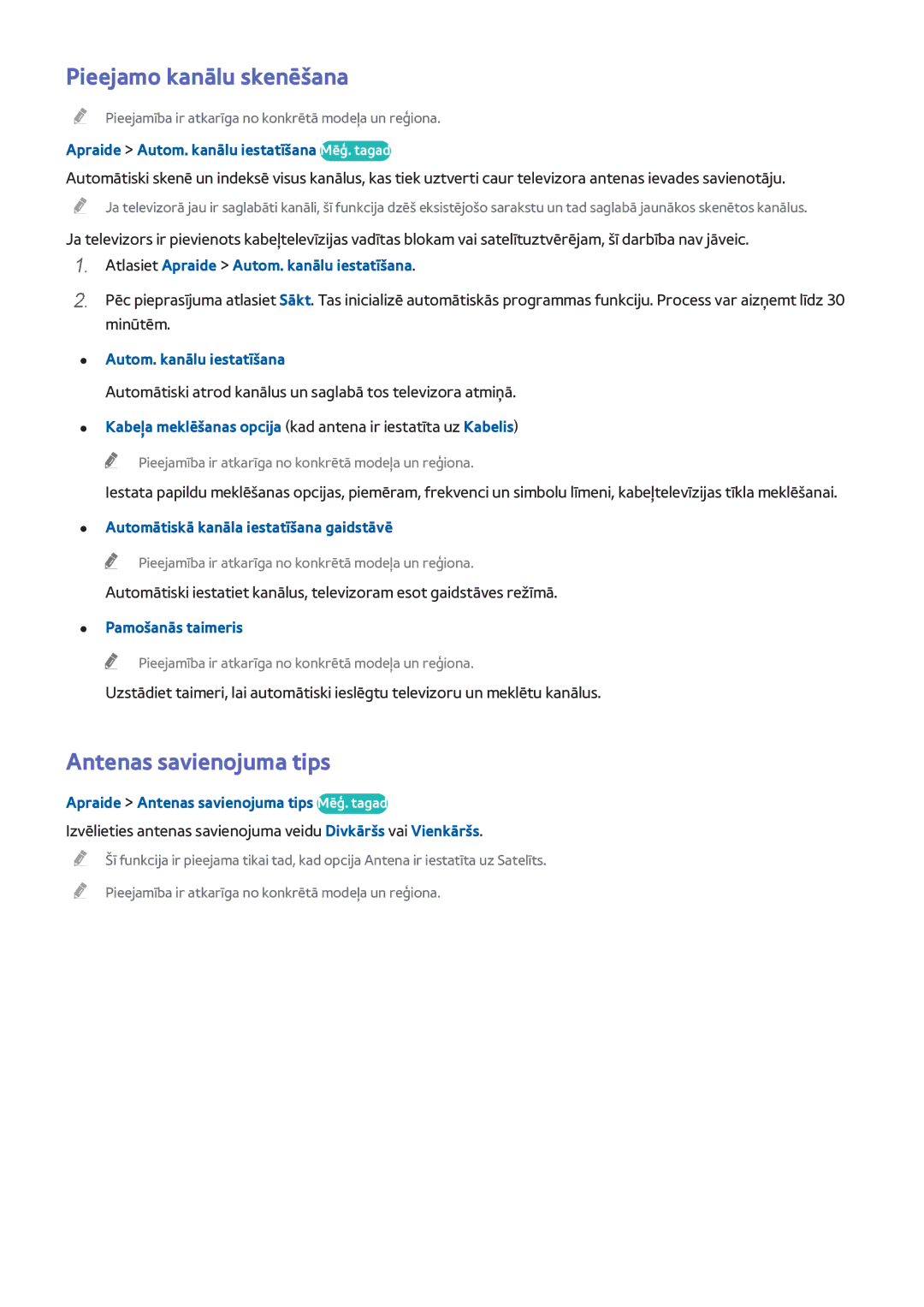 Samsung UE40H6690SVXZG manual Pieejamo kanālu skenēšana, Antenas savienojuma tips 