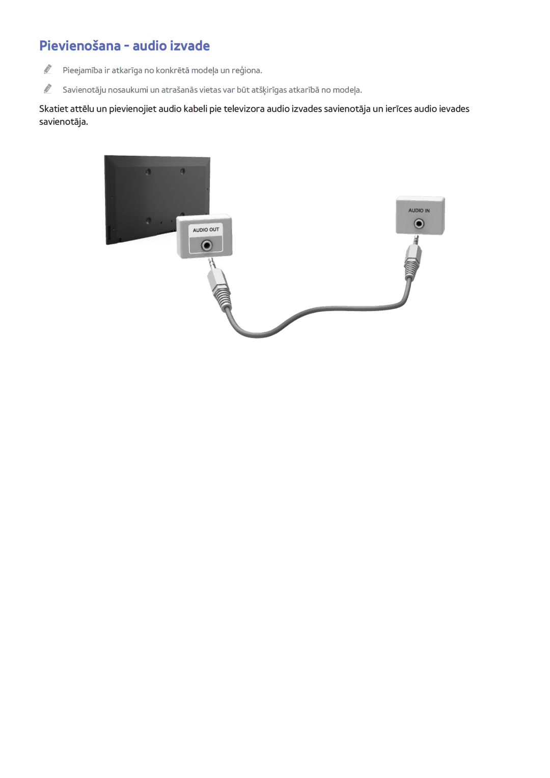 Samsung UE40H6690SVXZG manual Pievienošana audio izvade 