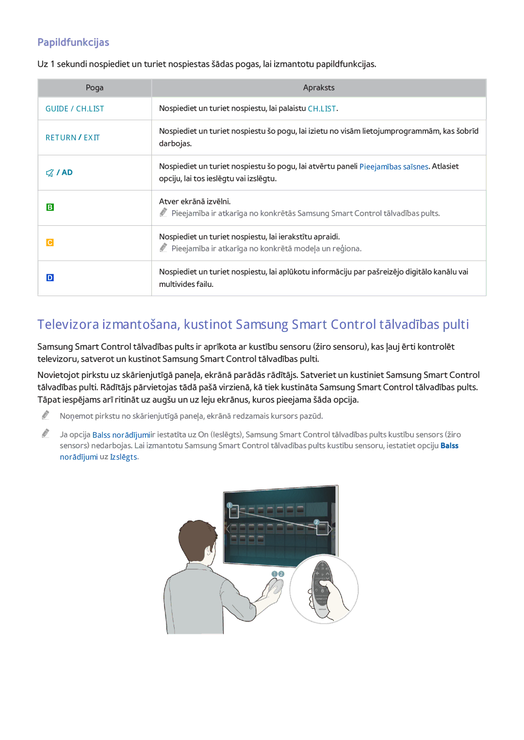 Samsung UE40H6690SVXZG manual Papildfunkcijas 