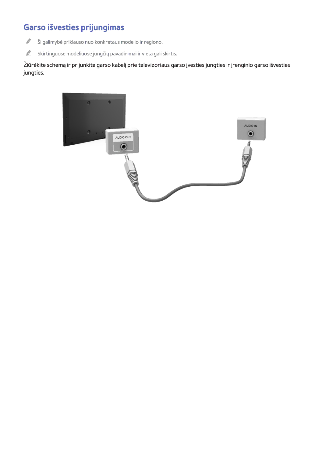 Samsung UE40H6690SVXZG manual Garso išvesties prijungimas 