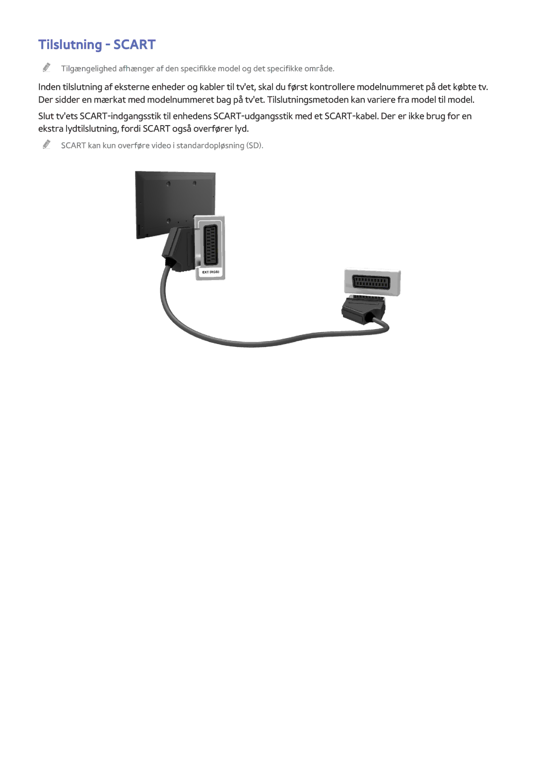 Samsung UE65HU7505TXXE, UE40HU6905UXXE, UE55HU8205TXXE, UE65HU7205UXXE, UE65HU7105UXXE, UE55HU7505TXXE manual Tilslutning Scart 