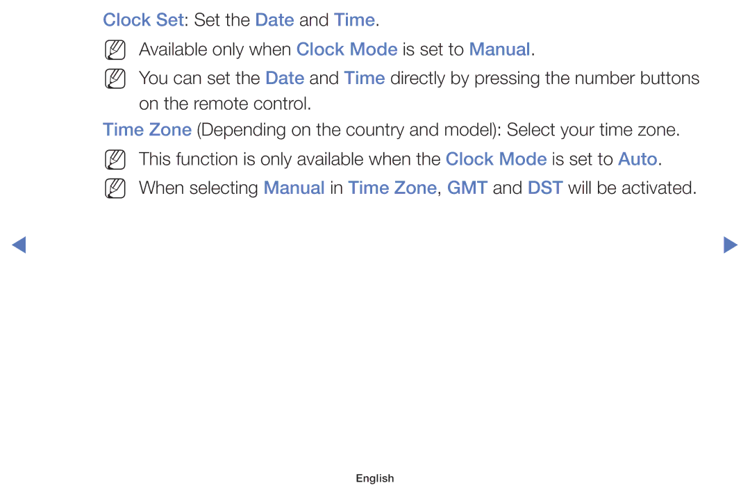 Samsung UE32J5000AKXRU, UE40J5000AKXZT, UE32J5100AKXZT, UE32J4000AKXZT, UE32J5000AKXZT manual Clock Set Set the Date and Time 