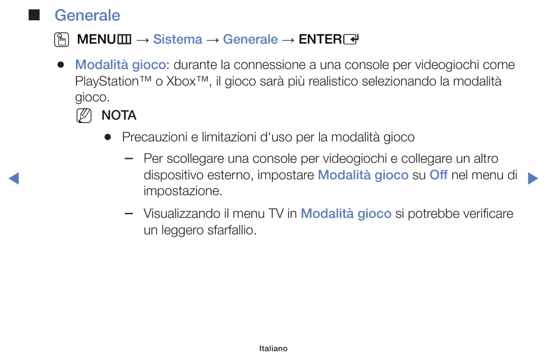 Samsung UE48J5100AKXZT, UE40J5150ASXZG, UE32H5000AWXXH, UE32H4000AKXZT manual OO MENUm → Sistema → Generale → Entere 