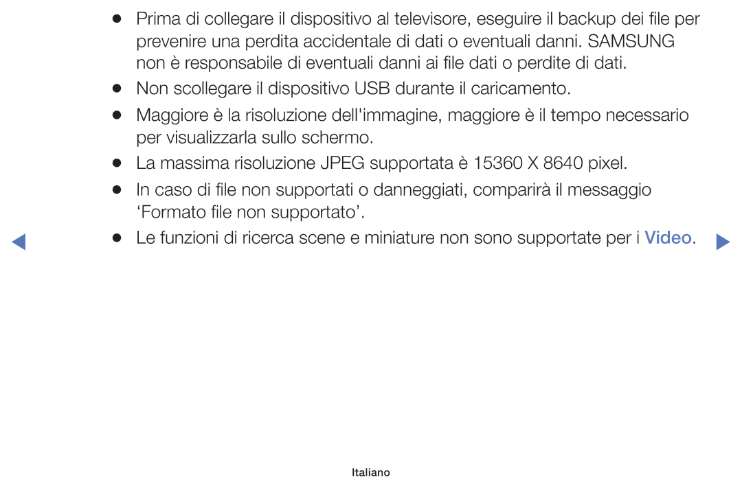 Samsung UE32H4000AKXZT, UE40J5150ASXZG, UE32H5000AWXXH manual Non scollegare il dispositivo USB durante il caricamento 