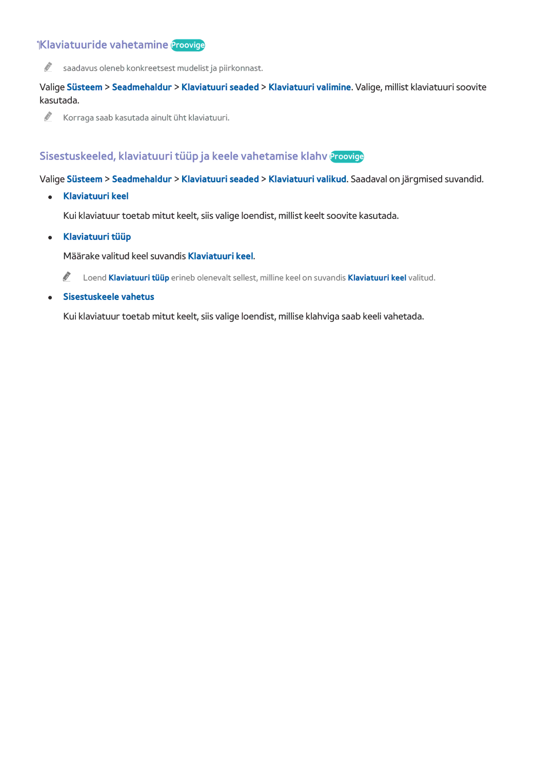 Samsung UE55J6150ASXZG, UE40J5250SSXZG manual ‏Klaviatuuride vahetamineProovige, Klaviatuuri tüüp, Sisestuskeele vahetus 