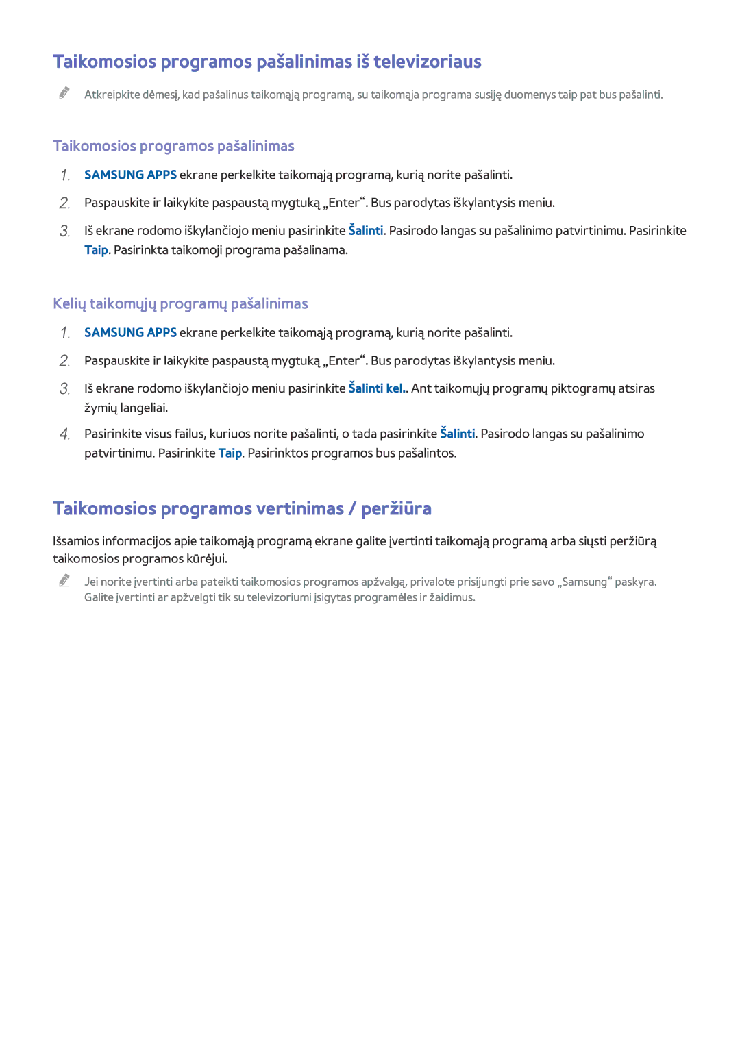 Samsung UE32J4580SSXZG Taikomosios programos pašalinimas iš televizoriaus, Taikomosios programos vertinimas / peržiūra 