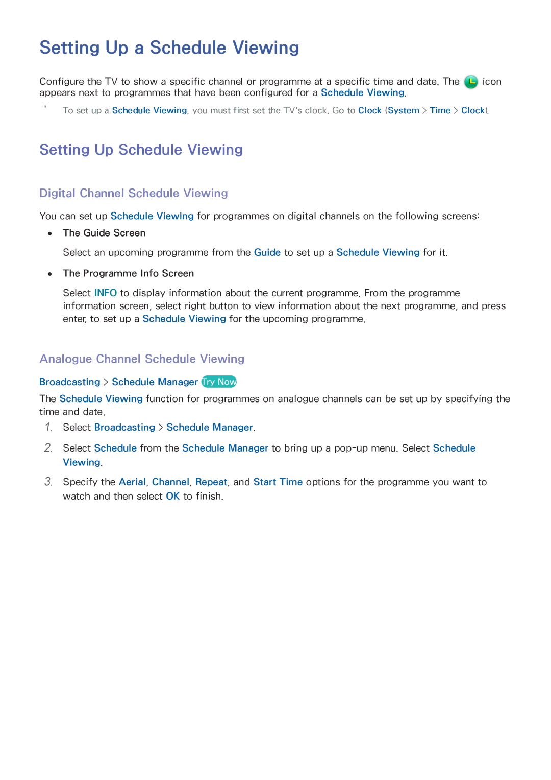 Samsung UE32J4500AKXRU manual Setting Up a Schedule Viewing, Setting Up Schedule Viewing, Digital Channel Schedule Viewing 