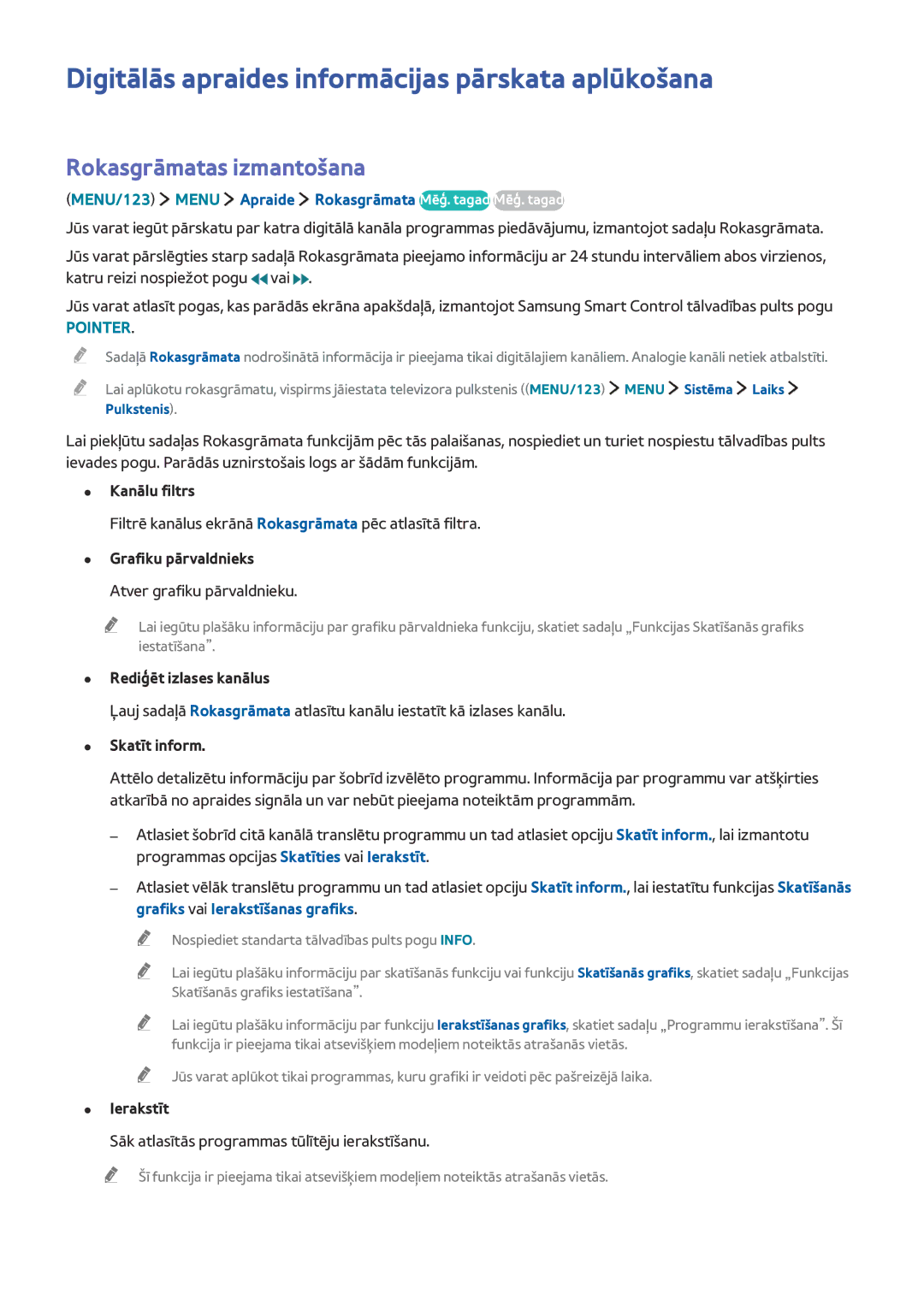 Samsung UE55J5672SUXXH, UE40J6250SUXZG manual Digitālās apraides informācijas pārskata aplūkošana, Rokasgrāmatas izmantošana 