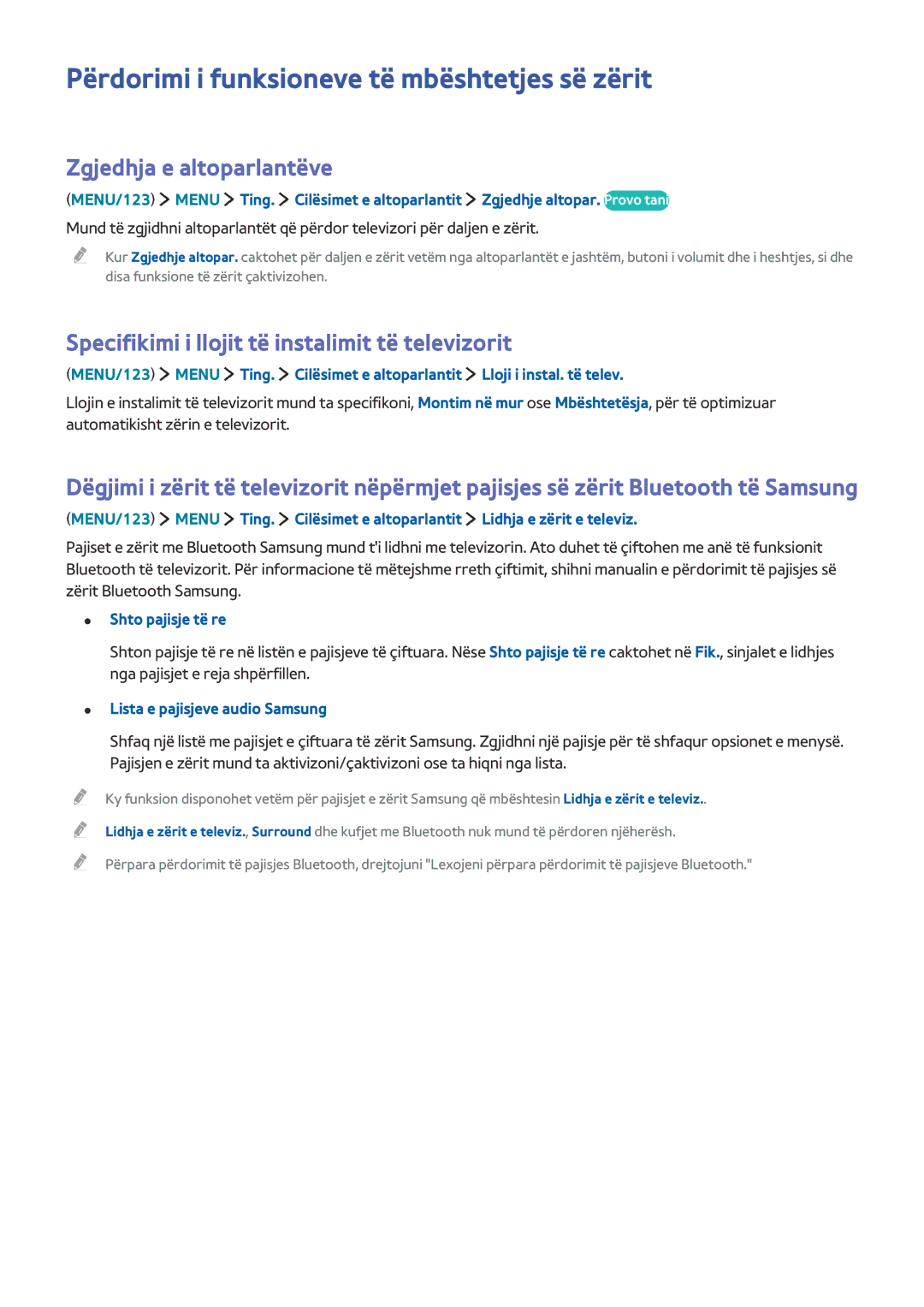 Samsung UE43J5502AKXXH Përdorimi i funksioneve të mbështetjes së zërit, Zgjedhja e altoparlantëve, Shto pajisje të re 