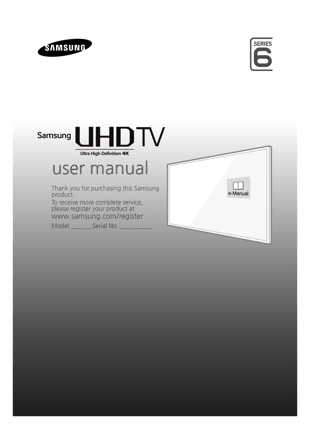 Samsung UE48JU6400KXXC, UE40JU6410UXXC, UE55JU6400KXZT, UE60JU6400KXZF manual Thank you for purchasing this Samsung product 