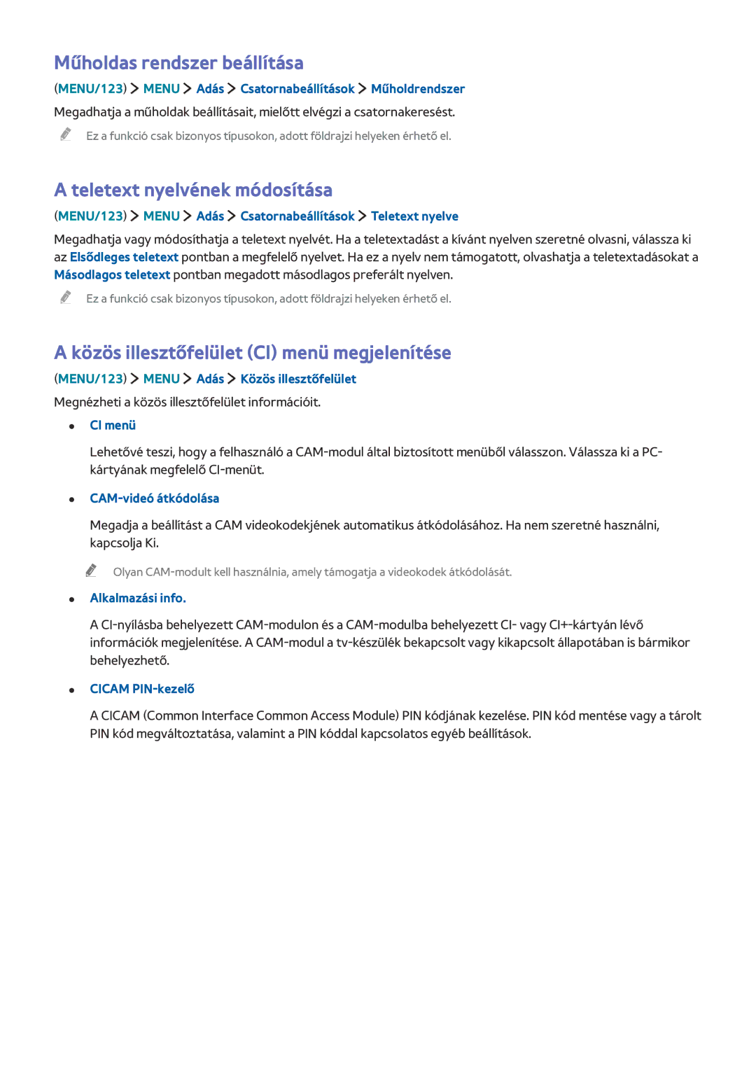 Samsung UE50JU6470UXZG, UE40JU6495UXZG, UE48JU6495UXZG manual Műholdas rendszer beállítása, Teletext nyelvének módosítása 