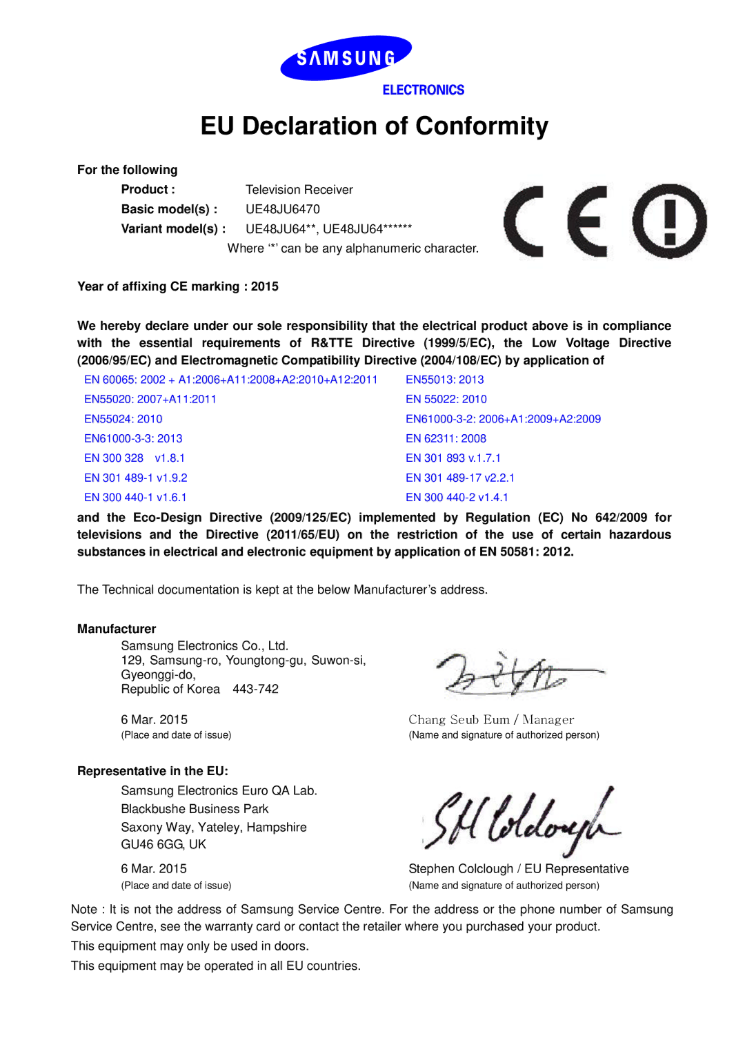 Samsung UE50JU6800WXXH, UE55JU6400WXXH, UE65JU7500LXXH, UE65JS8500LXXH, UE55JU6050UXZG, UE48JU6430UXZG manual Manual 