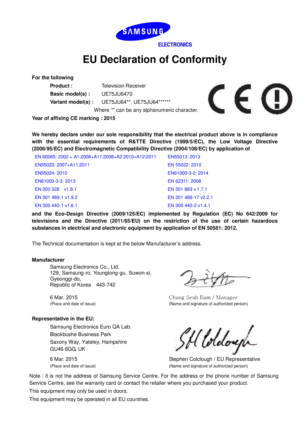 Samsung UE50JU6800WXXH, UE55JU6400WXXH, UE65JU7500LXXH, UE65JS8500LXXH, UE55JU6050UXZG, UE48JU6430UXZG manual Manual 