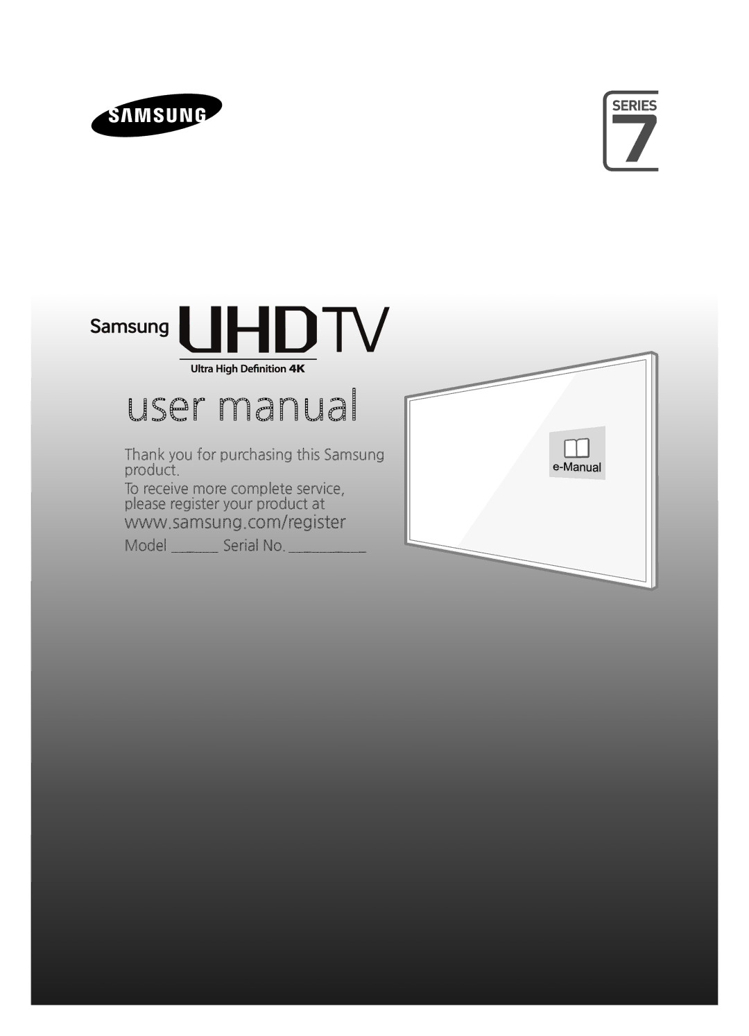 Samsung UE65JU7000TXZF, UE40JU7000TXZF, UE75JU7000TXZF, UE75JU7000TXZT manual Thank you for purchasing this Samsung product 