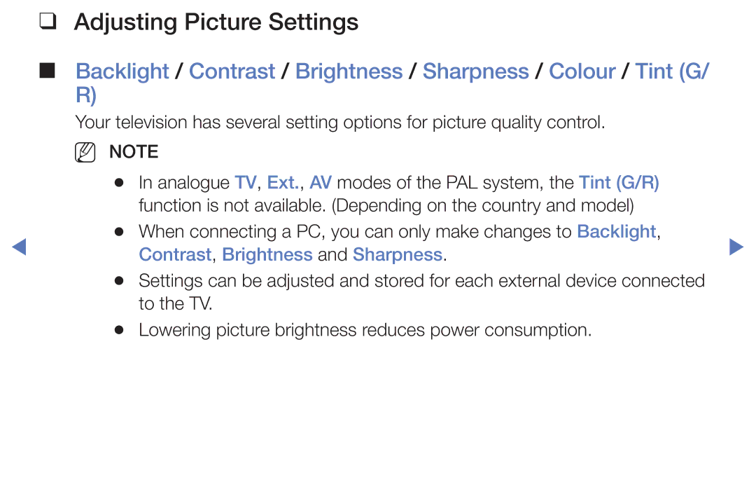 Samsung UE55K5105AKXXE, UE40K5100AKXZT, UE32K4100AKXZT manual Adjusting Picture Settings, Contrast, Brightness and Sharpness 