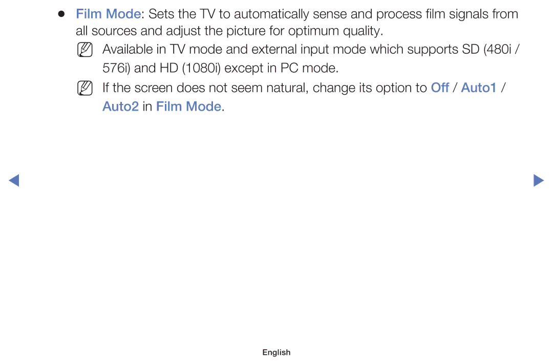 Samsung UE49K5100AKXZT, UE40K5100AKXZT, UE32K4100AKXZT, UE32K5100AKXZT, UE32K5100AUXSQ, UE32K5100AKXXU manual Auto2 in Film Mode 