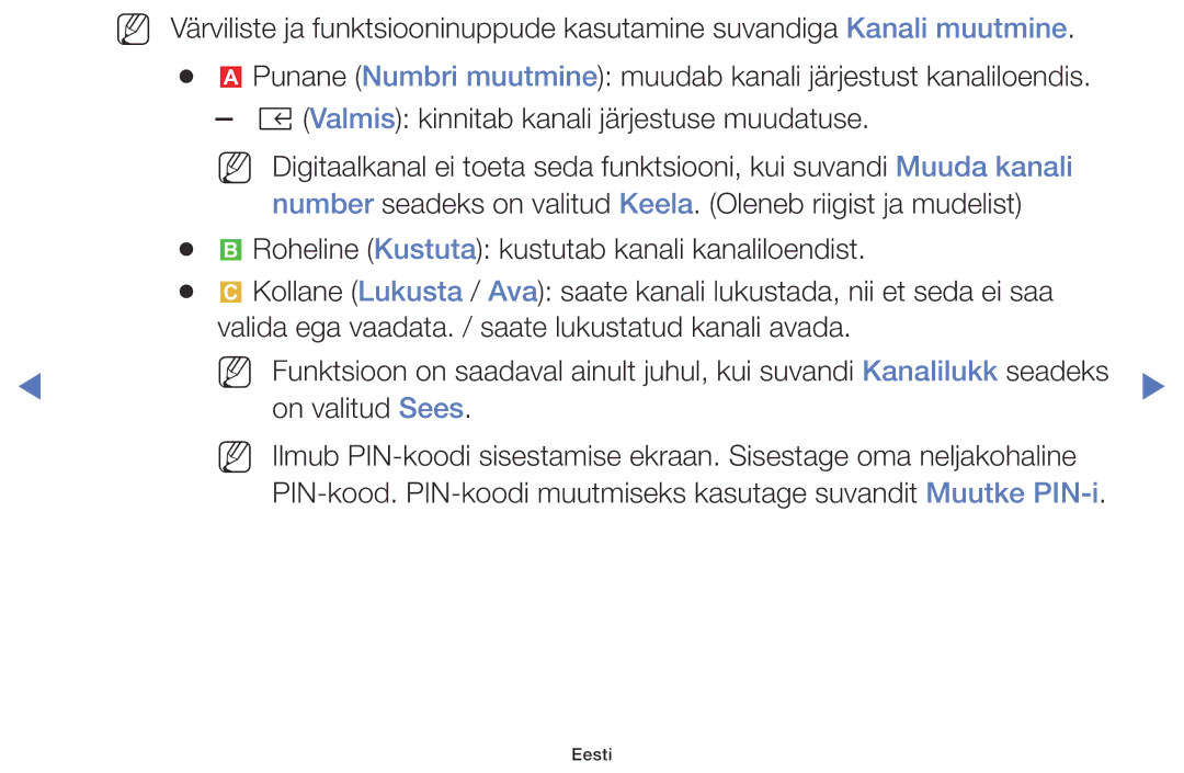 Samsung UE49K5102AKXBT, UE40K5102AKXBT, UE32K5102AKXBT manual Eesti 