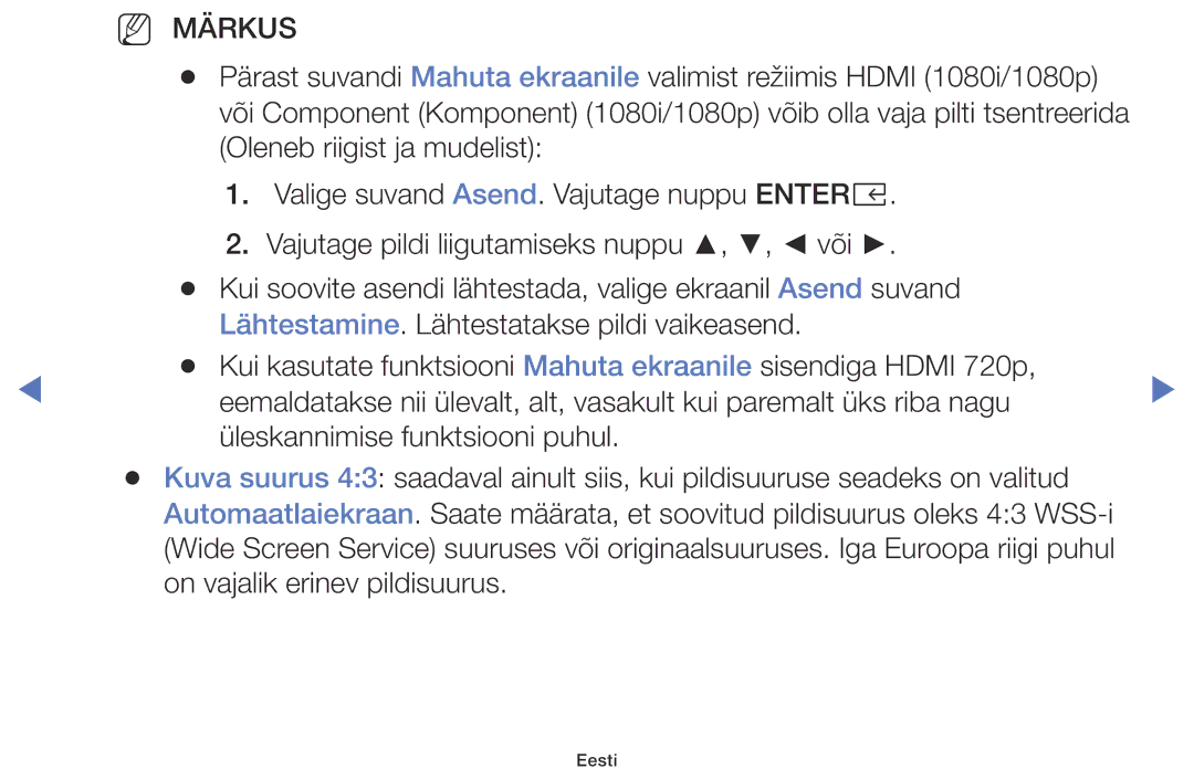 Samsung UE49K5102AKXBT, UE40K5102AKXBT, UE32K5102AKXBT manual Vajutage pildi liigutamiseks nuppu , , või 