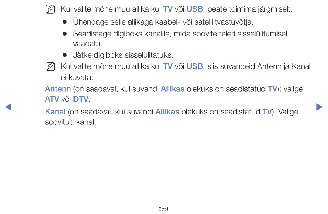 Samsung UE49K5102AKXBT, UE40K5102AKXBT, UE32K5102AKXBT manual ATV või DTV 