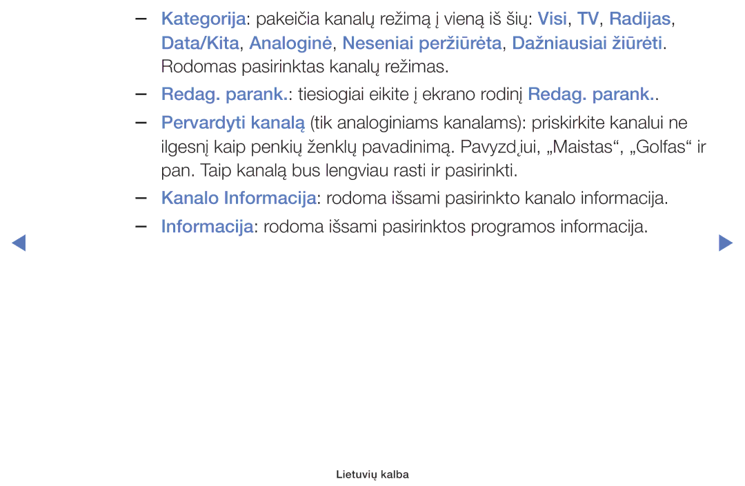 Samsung UE32K5102AKXBT, UE40K5102AKXBT, UE49K5102AKXBT manual Lietuvių kalba 