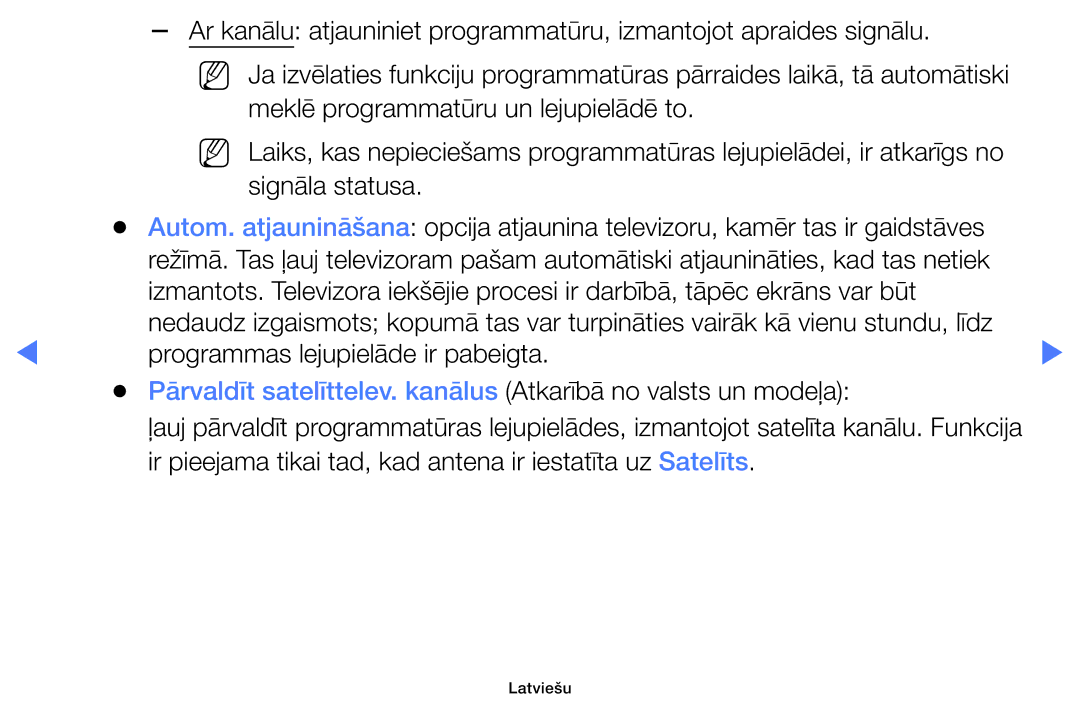 Samsung UE32K5102AKXBT, UE40K5102AKXBT, UE49K5102AKXBT manual Pārvaldīt satelīttelev. kanālus Atkarībā no valsts un modeļa 