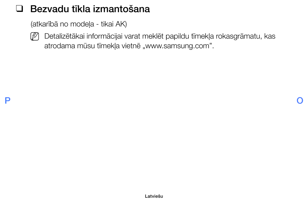 Samsung UE40K5102AKXBT, UE32K5102AKXBT, UE49K5102AKXBT manual Bezvadu tīkla izmantošana 