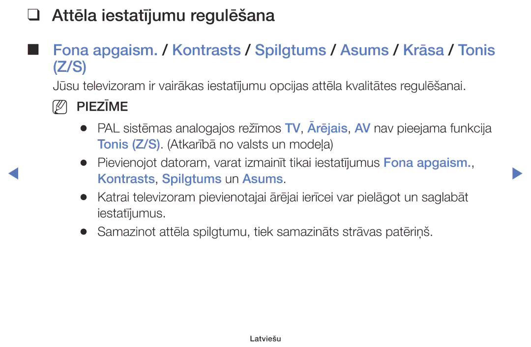 Samsung UE32K5102AKXBT, UE40K5102AKXBT, UE49K5102AKXBT manual Attēla iestatījumu regulēšana, Kontrasts, Spilgtums un Asums 