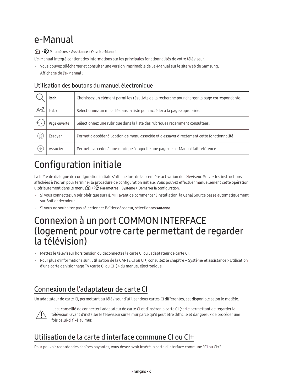 Samsung UE32K5600AKXXC, UE40K5500AKXXC, UE40K5500AKXZF Manual, Configuration initiale, Connexion de ladaptateur de carte CI 