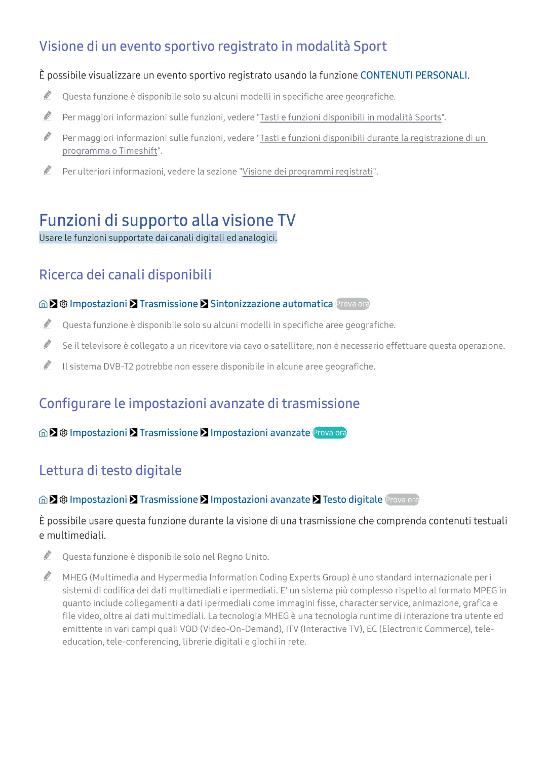 Samsung UE40K5659SUXZG Funzioni di supporto alla visione TV, Visione di un evento sportivo registrato in modalità Sport 