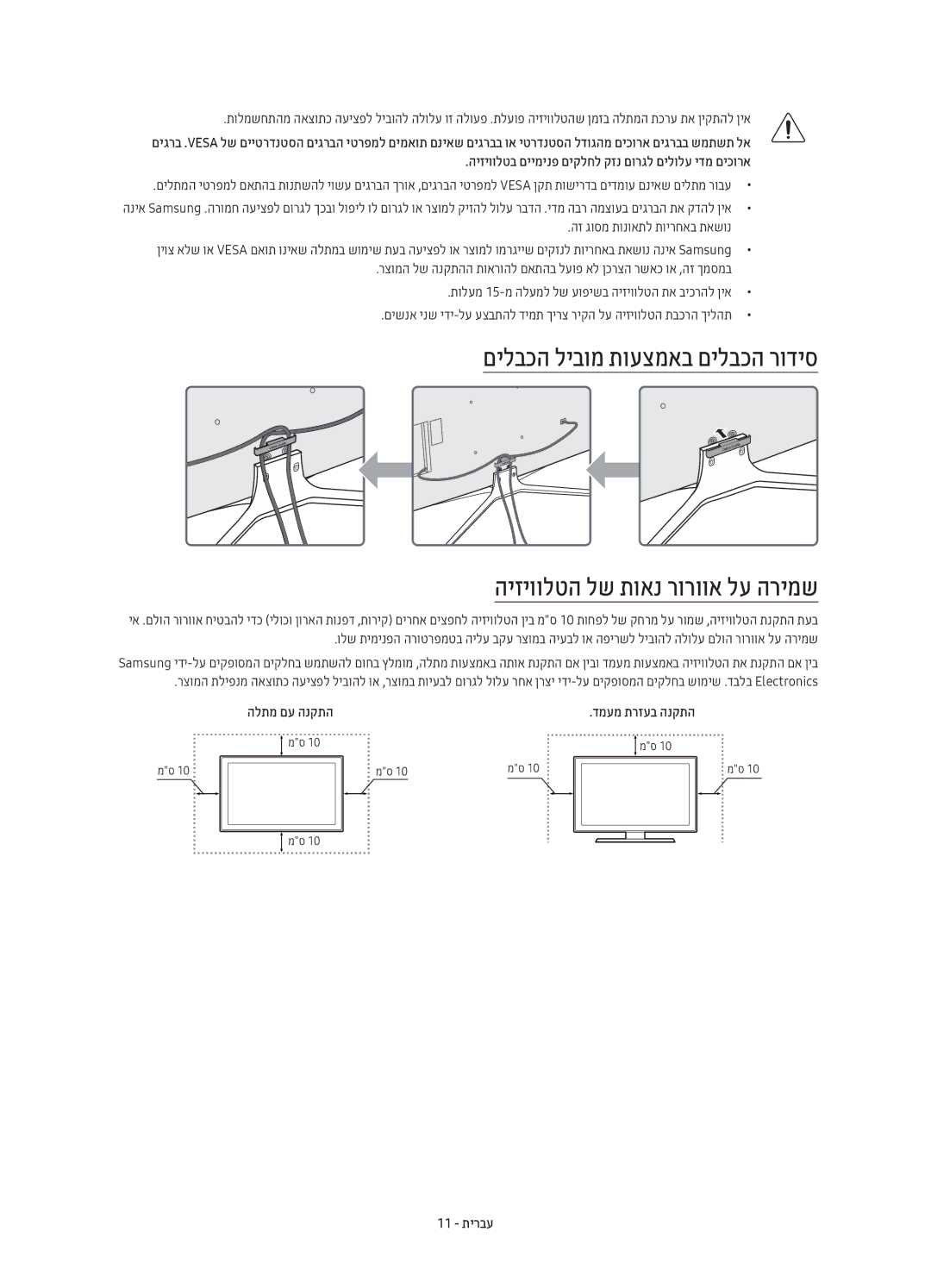 Samsung UE49K6000AUXSQ, UE40K6000AUXSQ, UE55K6000AUXSQ manual הלתמ םע הנקתה, 11 תירבע 