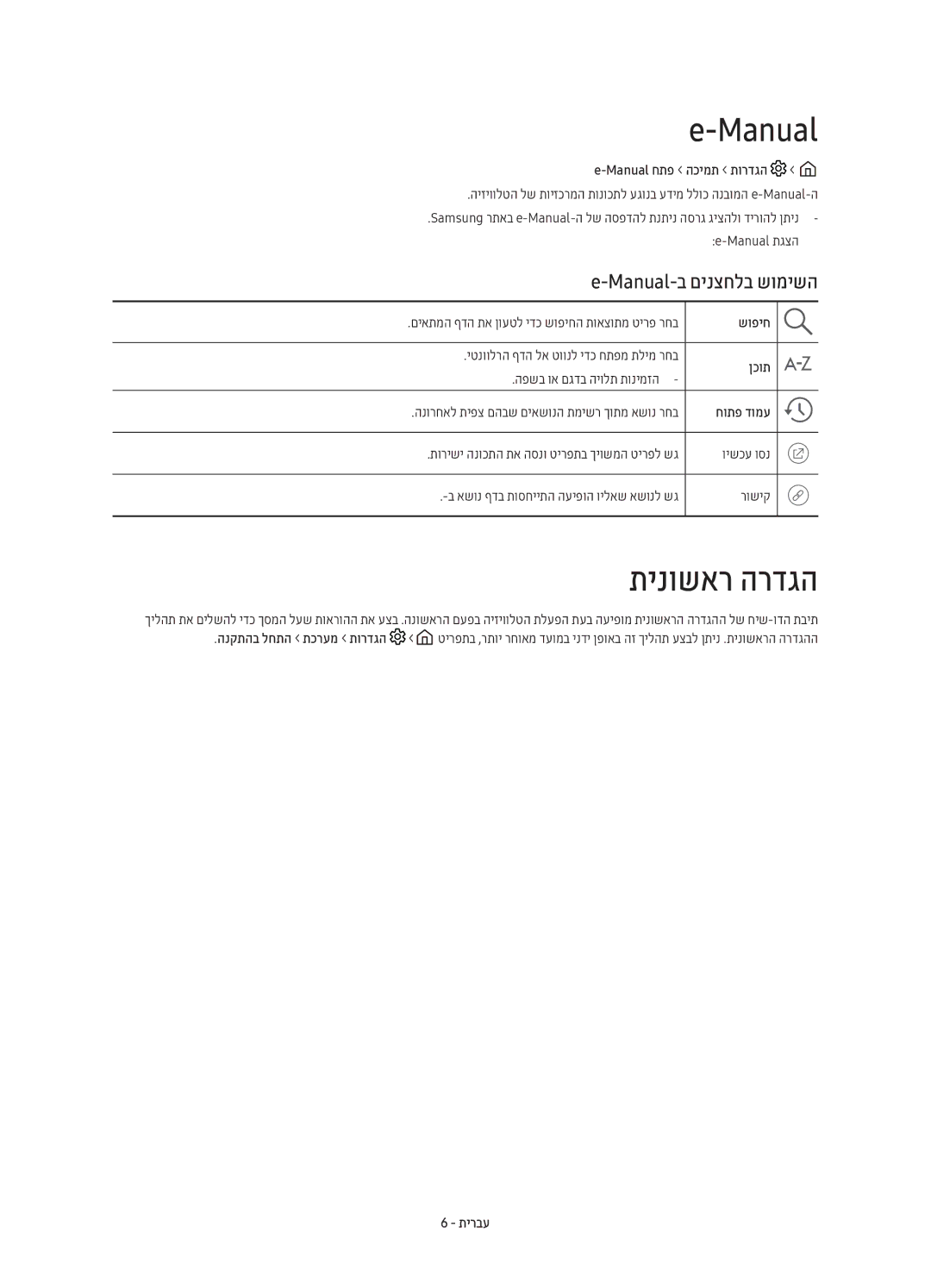 Samsung UE40K6000AUXSQ, UE55K6000AUXSQ, UE49K6000AUXSQ manual תינושאר הרדגה, Manual-ב םינצחלב שומישה 