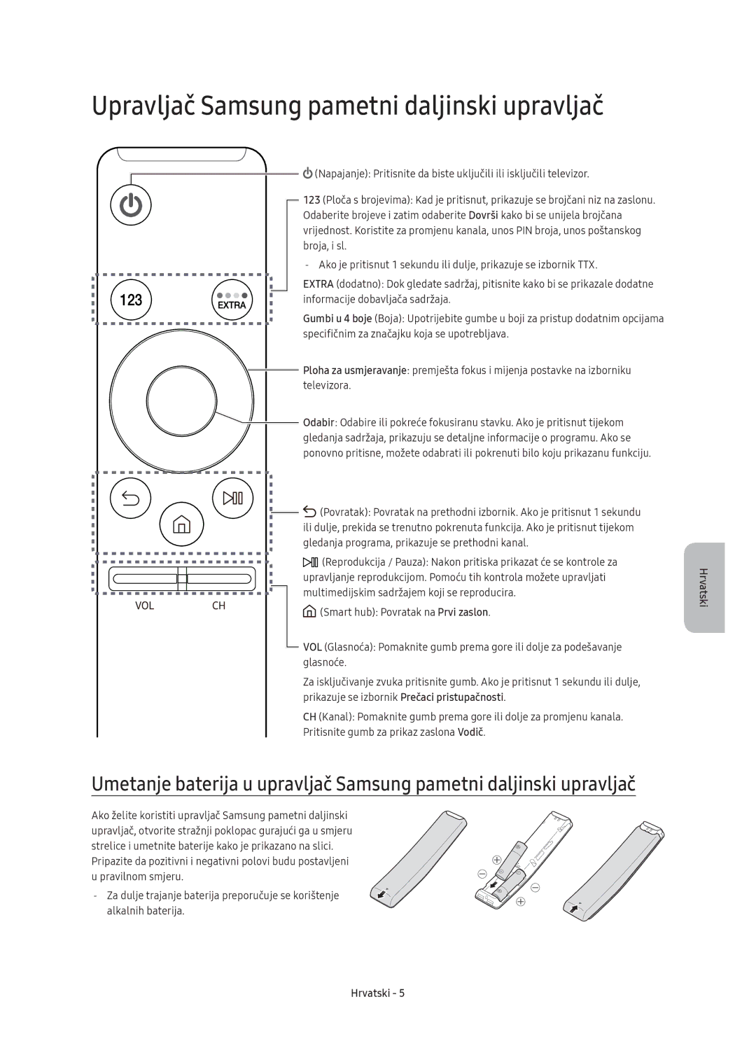 Samsung UE40K6370SSXXH, UE55K6300AWXXH, UE55K6370SSXXH, UE40K6300AWXXH manual Upravljač Samsung pametni daljinski upravljač 