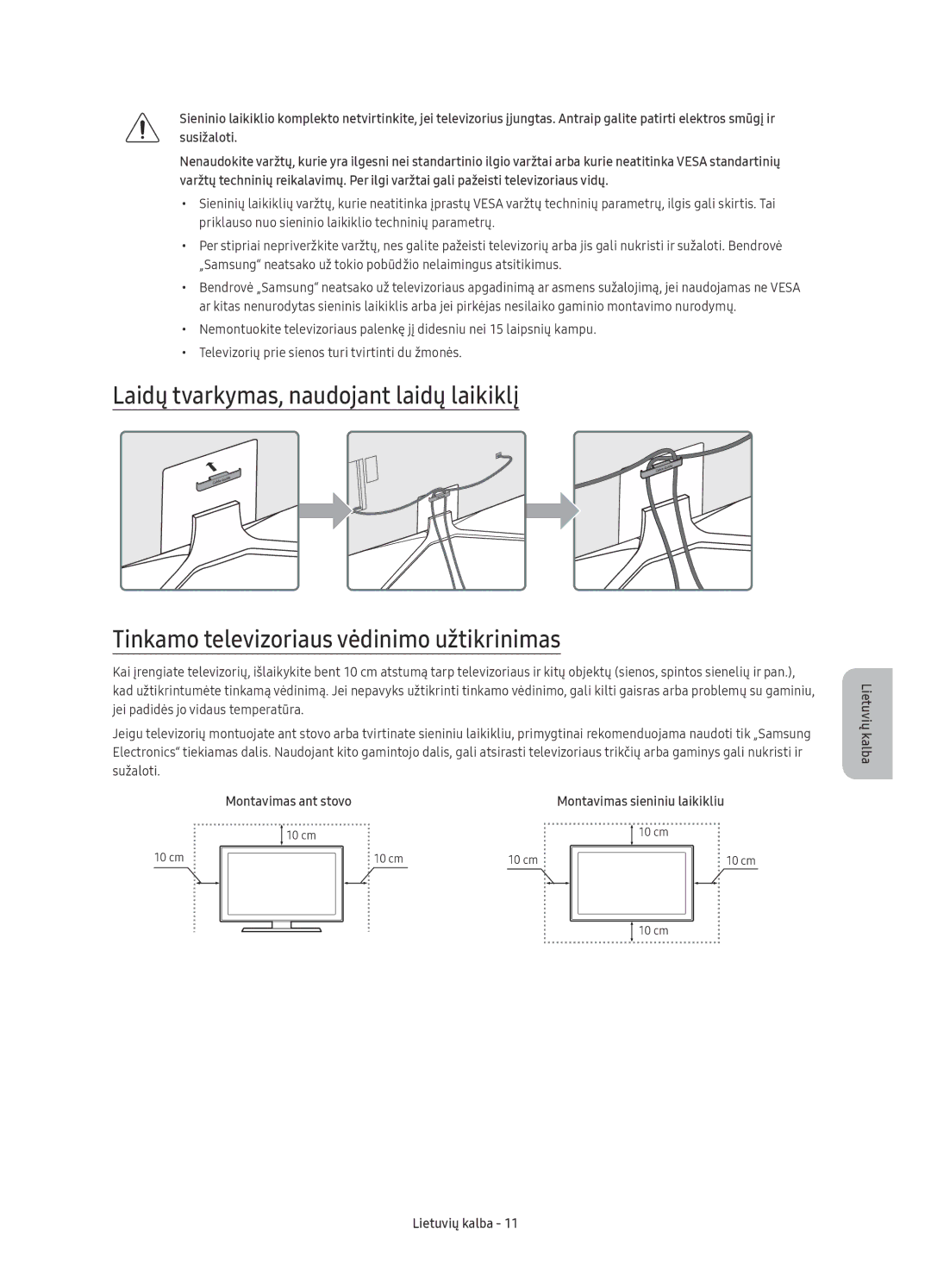 Samsung UE65KU6402UXXH, UE40KU6400SXXH, UE55KU6400SXXH, UE65KU6400SXXH, UE49KU6400SXXH, UE43KU6400SXXH Montavimas ant stovo 