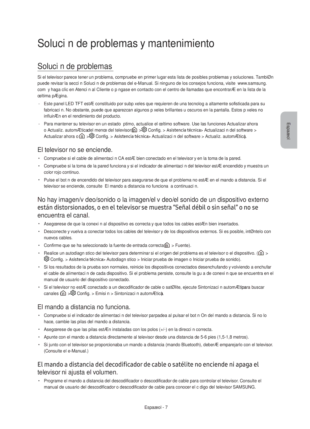 Samsung UE49KU6450UXXC, UE40KU6450UXXC, UE55KU6450UXXC Solución de problemas y mantenimiento, El televisor no se enciende 