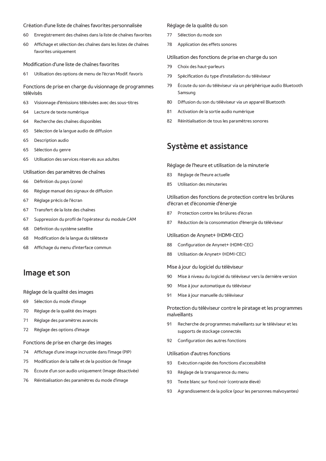 Samsung UE24LS001AUXZF, UE40LS001CUXZF, UE32LS001CUXZF, UE32LS001AUXZF, UE40LS001AUXZF, UE32LS001DUXZF manual Image et son 