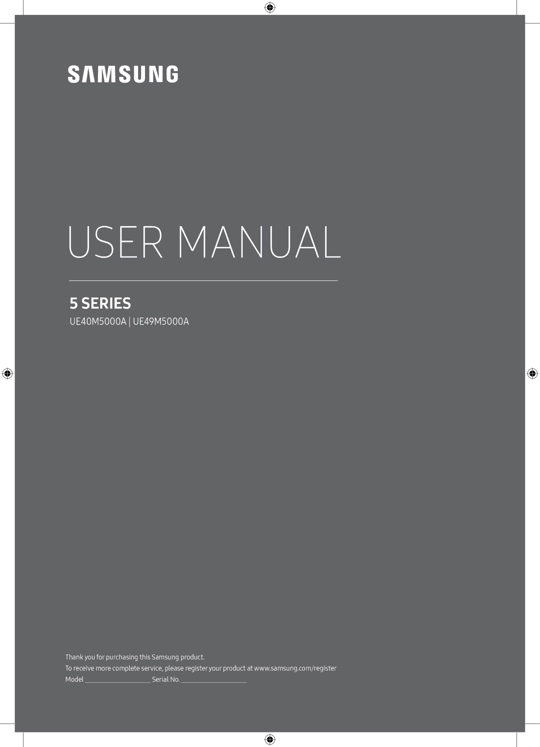 Samsung UE49M5000AUXRU, UE40M5000AUXRU manual Series 