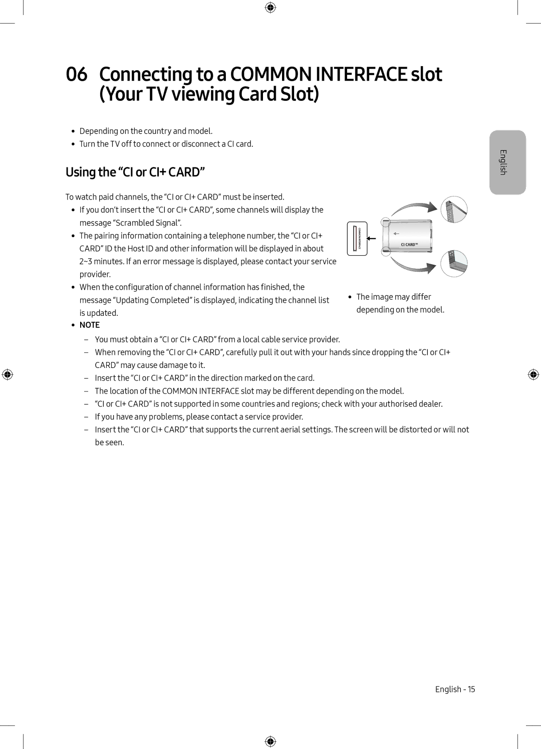 Samsung UE49M5000AUXRU, UE40M5000AUXRU manual Using the CI or CI+ Card 