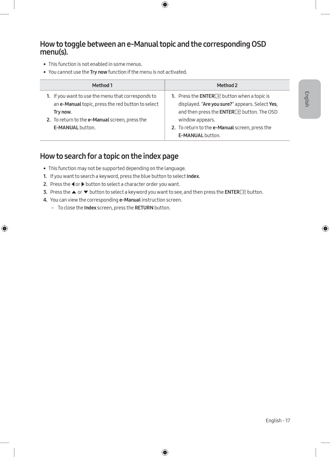 Samsung UE49M5000AUXRU, UE40M5000AUXRU manual How to search for a topic on the index 