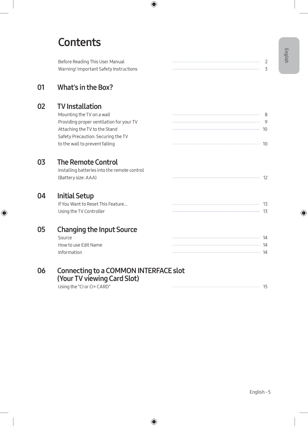 Samsung UE49M5000AWXXN, UE40M5000AWXXN manual Contents 