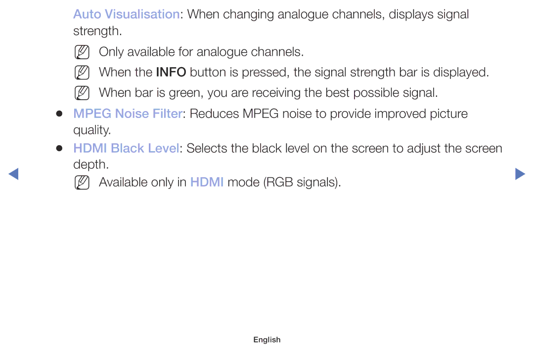 Samsung UE32M4005AKXXC, UE40M5075AUXXC, UE49M5075AUXXC, UE32M5075AUXXC manual Depth NN Available only in Hdmi mode RGB signals 