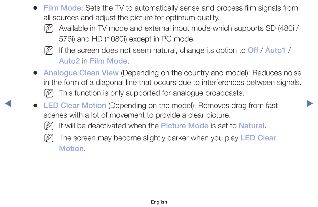 Samsung UE49M5005AWXXC, UE40M5075AUXXC, UE49M5075AUXXC, UE32M5075AUXXC, UE32M4005AKXXC manual Auto2 in Film Mode, Motion 