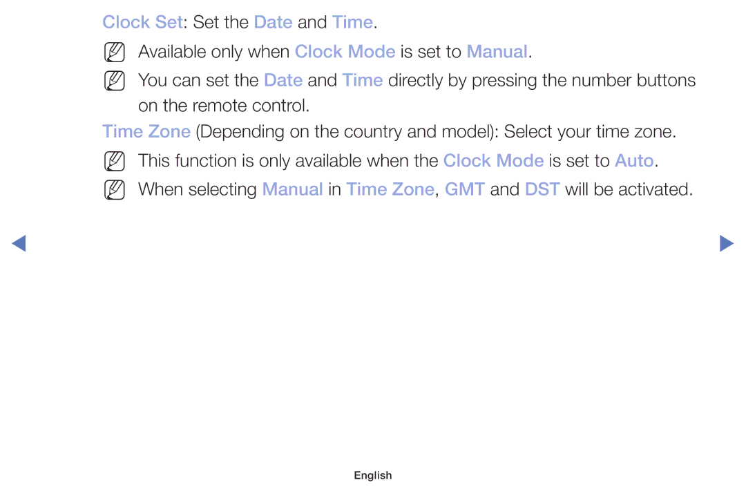 Samsung UE49M5005AWXXC, UE40M5075AUXXC, UE49M5075AUXXC, UE32M5075AUXXC, UE32M4005AKXXC manual Clock Set Set the Date and Time 