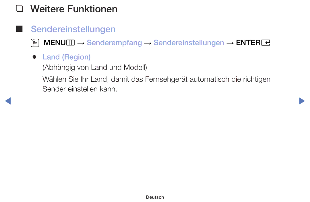 Samsung UE40M5075AUXXC, UE49M5075AUXXC, UE32M5075AUXXC, UE32M4005AKXXC manual Weitere Funktionen, Sendereinstellungen 