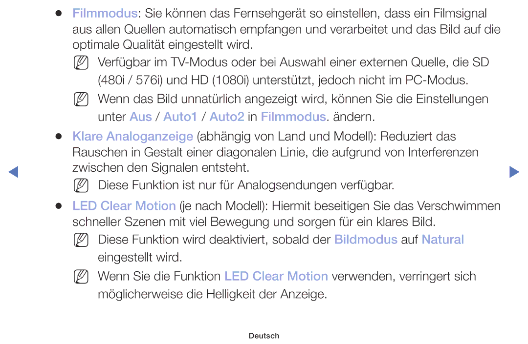 Samsung UE49M5075AUXXC, UE40M5075AUXXC, UE32M5075AUXXC, UE32M4005AKXXC manual Unter Aus / Auto1 / Auto2 in Filmmodus. ändern 